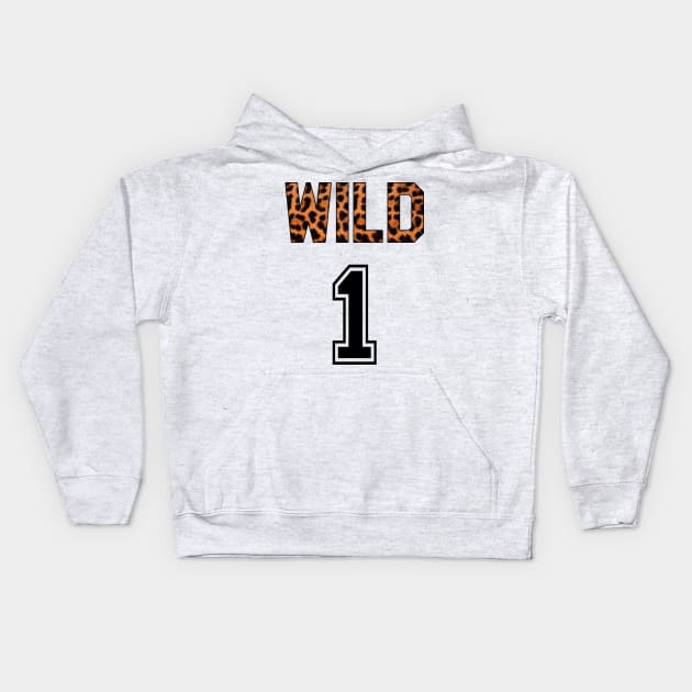 Wild Number 1 Leopard Print Kids Hoodie by HighBrowDesigns